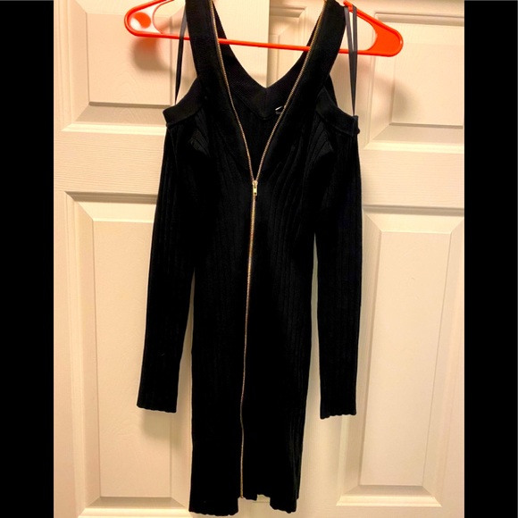 G by Guess Dresses & Skirts - Midi zip long sleeve black dress